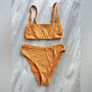 Yellow orange textured Andie high waisted bikini